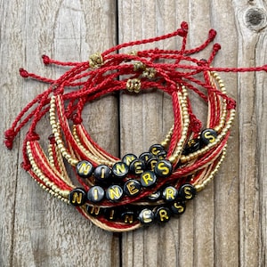 San Francisco 49ers Bracelet / 49ers Bracelets / San Francisco California NFL Football Bracelets / Sports Team Bracelets
