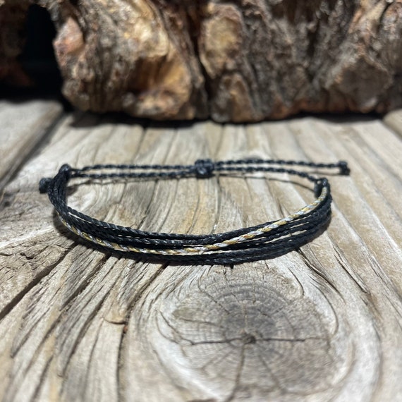 Adjustable Wax String Bracelet / String Bracelet / Black