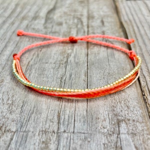 Adjustable Wax String Bracelet / Multi Cord Bracelet / 100% Wax