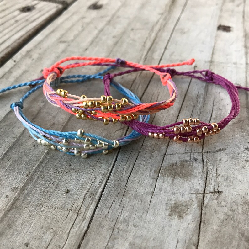 1 Twisted String Bracelet Wax String Bracelet Beach Jewlery Etsy