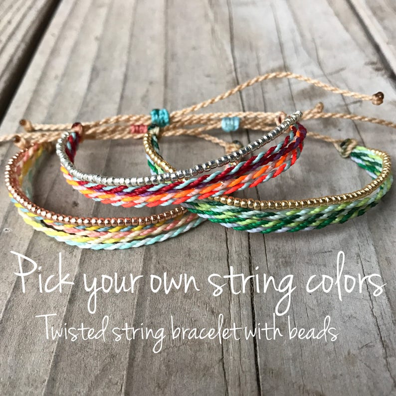 Custom String Bracelet Wax String Bracelet Stackable Etsy