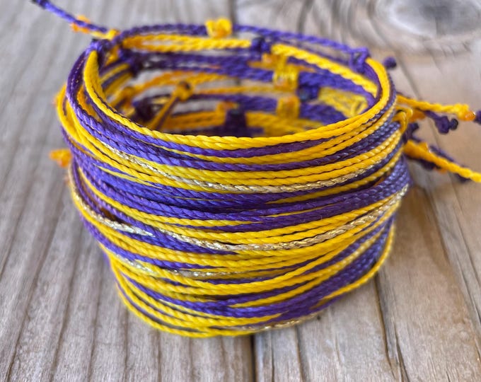 Louisiana State University String Bracelet / LSU Tigers Bracelet ...