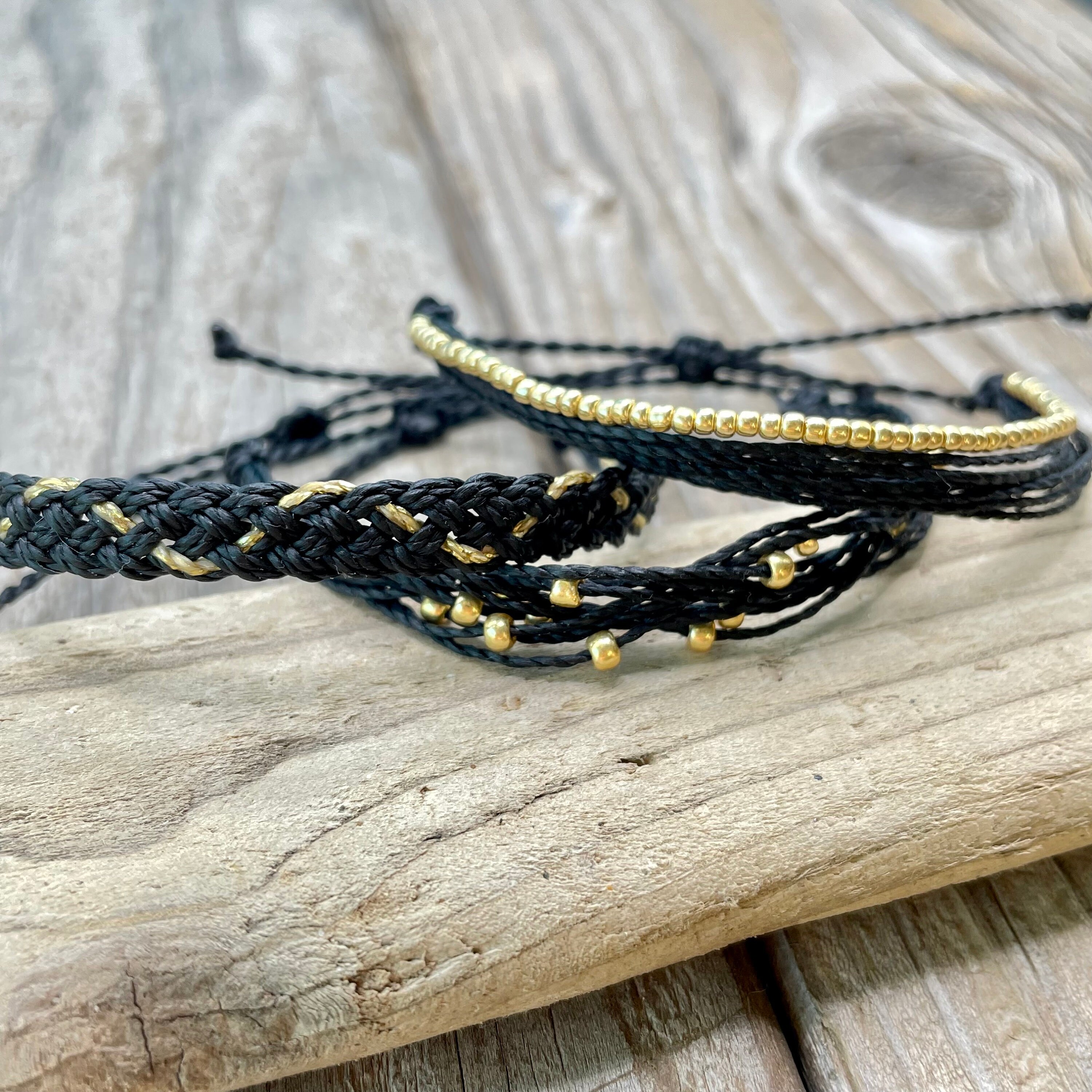 String Bracelets P Pack of 3 Adjustable String Bracelets / Wax String Bracelet Set ...