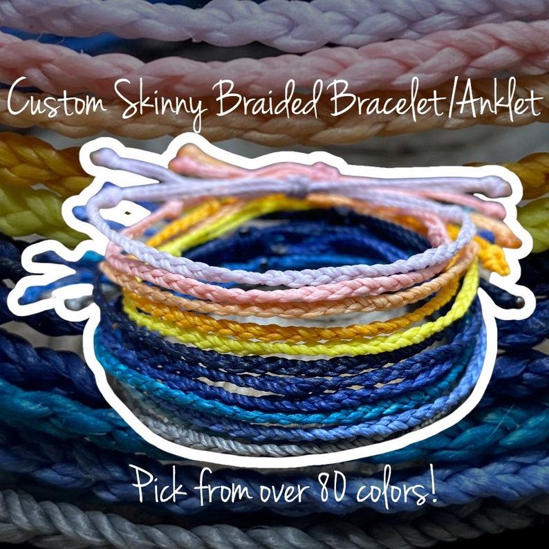 Custom Adjustable Wax String Bracelet/anklet / String Bracelet Etsy