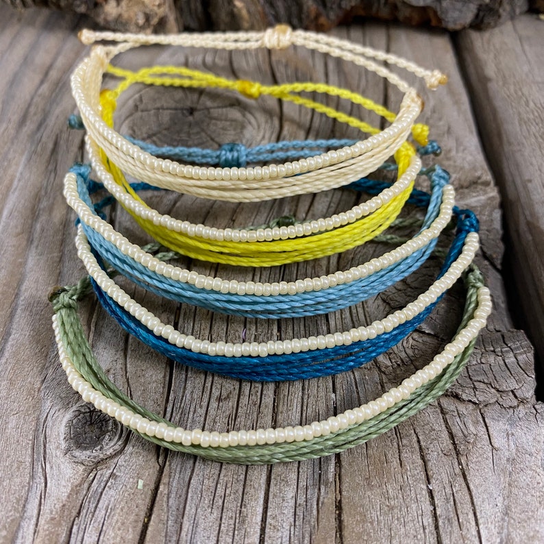 Beaded wax string bracelet wax string bracelet adjustable Etsy