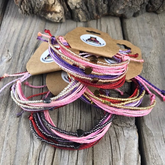 Pack of 3 String Bracelets, Stackable Bracelet, Wax String, Bracelet, Cord  Bracelets, Friendship Bracelet, String Bracelet Hematite Heart 