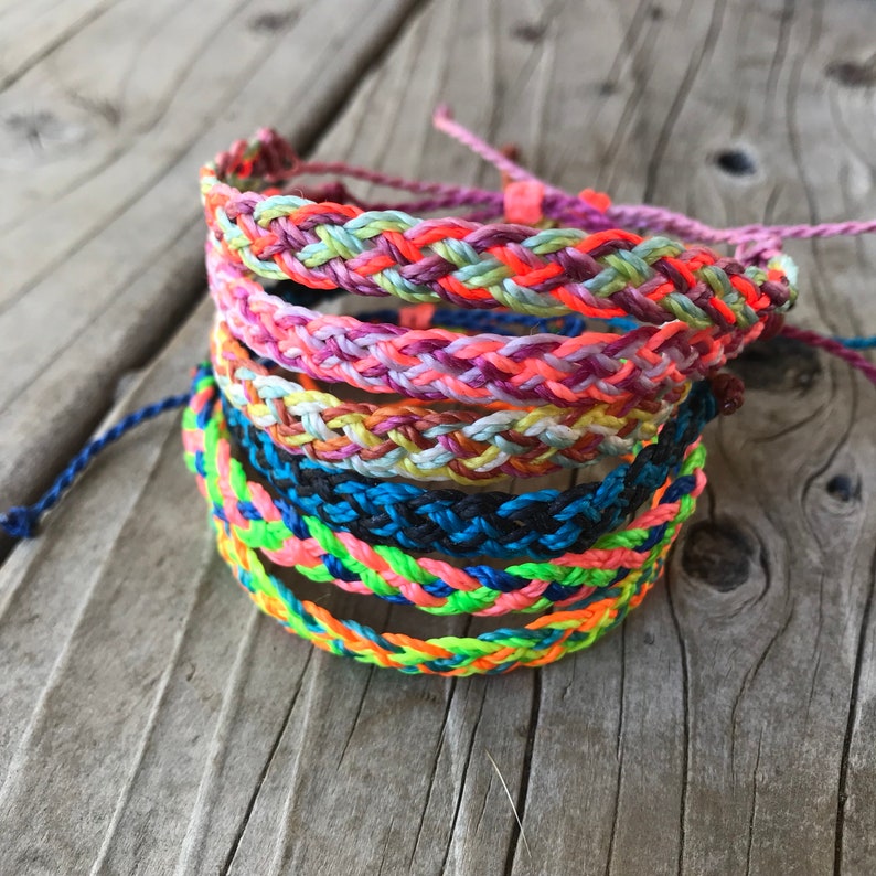 Flat 5 strand braided bracelet woven bracelet surfer | Etsy