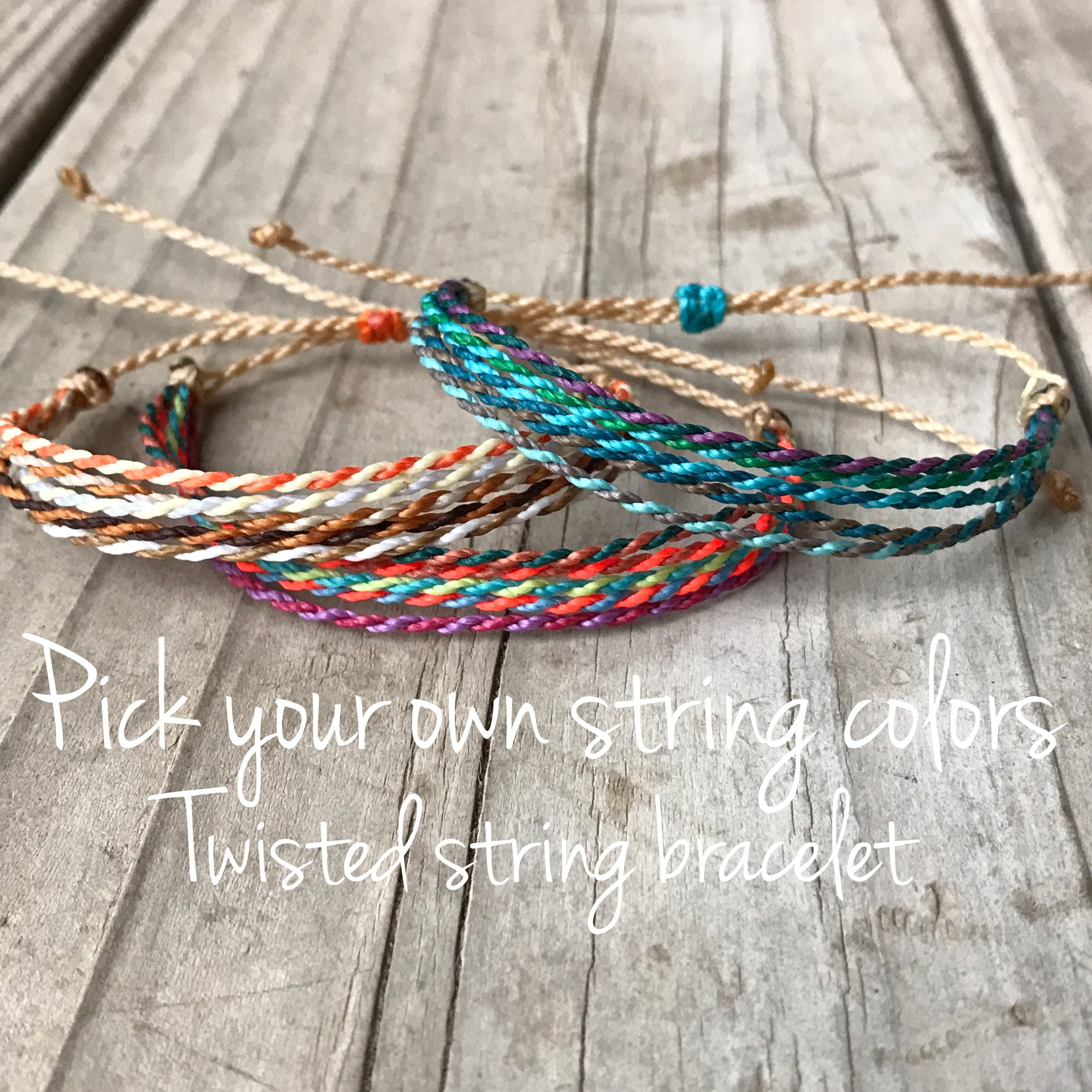 Custom String Bracelet, Wax String Bracelet, Stackable Bracelet, Minimalist Bracelet, Friendship Bracelet - Custom Twist