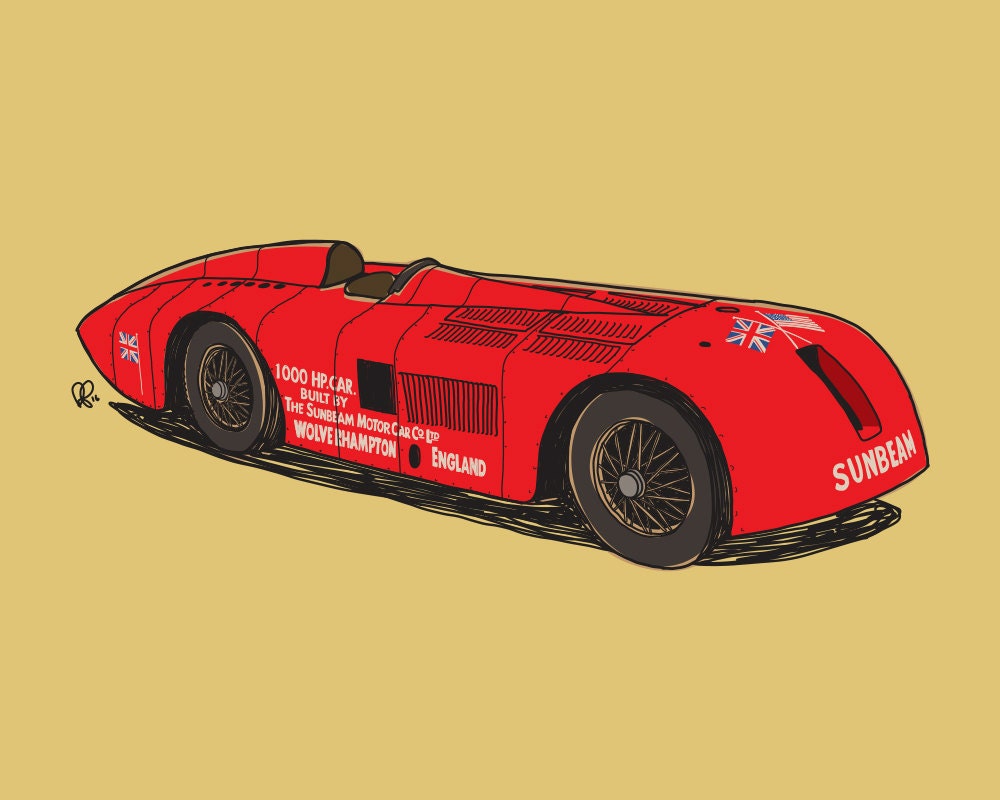 Land Speed Record The Sunbeam 1000 HP Mystery Red racing car
