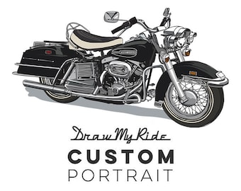 Custom Illustration and A3 Print of your Motorcycle! - Perfect Christmas gift for anyone who loves their moto!