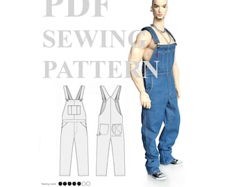 dollKEN XL 1:6 male doll Sewing Pattern OVERALL (NO instructions)