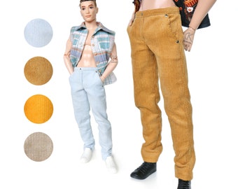 dollKEN 1:6 male doll CORDUROY PANTS With POCKETS