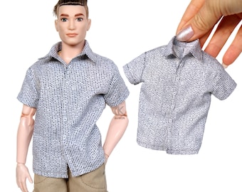 dollKEN 1:6 male doll Grey SHIRT (Short Sleeves)