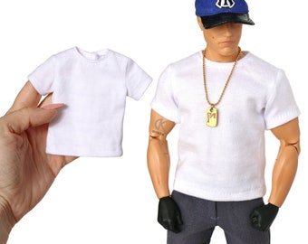 dollKEN 1:6 male doll WHITE T-SHIRT