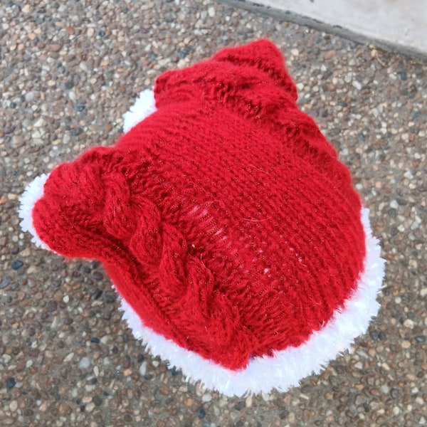 Winter sparkly wool double tailed Santa hat, Penny from Big Bang, hand made in Australia