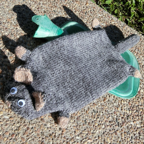Sugar glider hot water bottle cozy  for 2 qt or 2l bottle MADE TO ORDER in wool alpaca blend, hand made in Australia