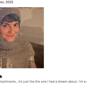 Knitted Chainmail Hood: Wool Blend Costume Coif, Medieval Fair image 10