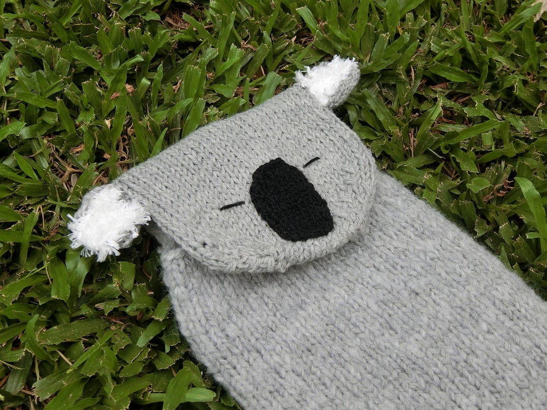 Wool Blend Koala Hot Water Bottle Cover, Hand Made in Australia Etsy