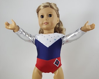 Patriotic Gymnastic Leotards made to fit 18 inch dolls