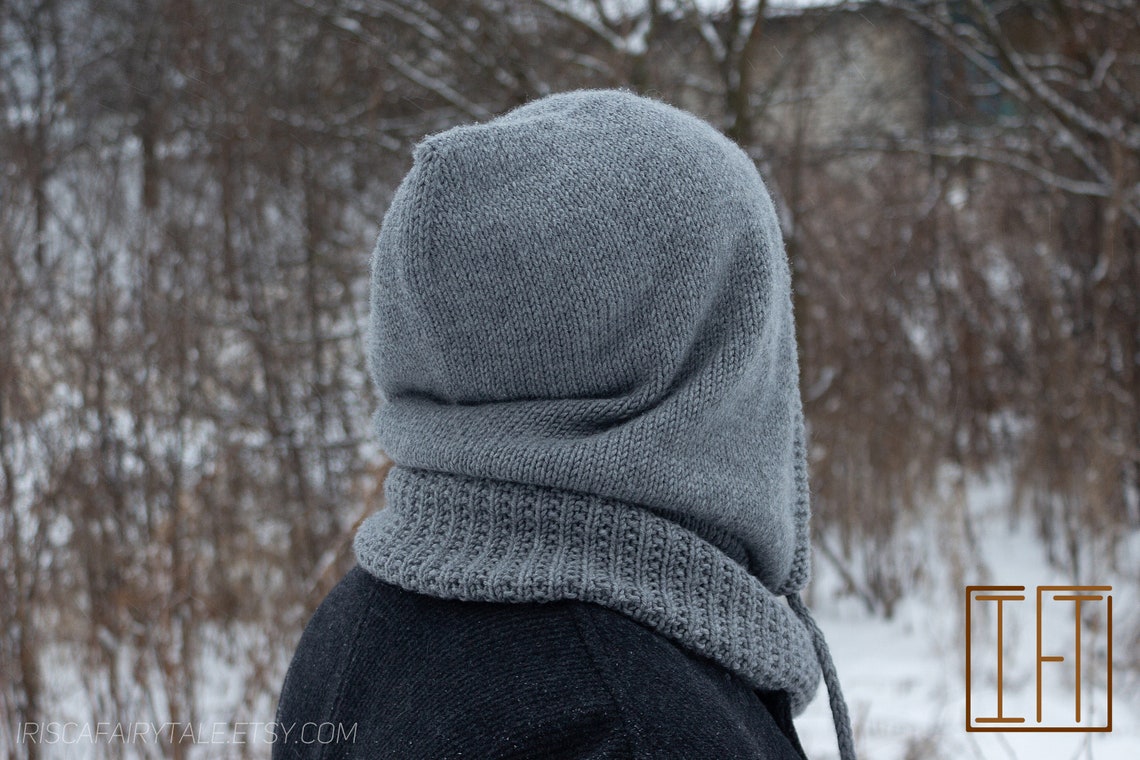 Mens Hooded Cowl Knitting Pattern // Easy Knitted CowlSnood Etsy