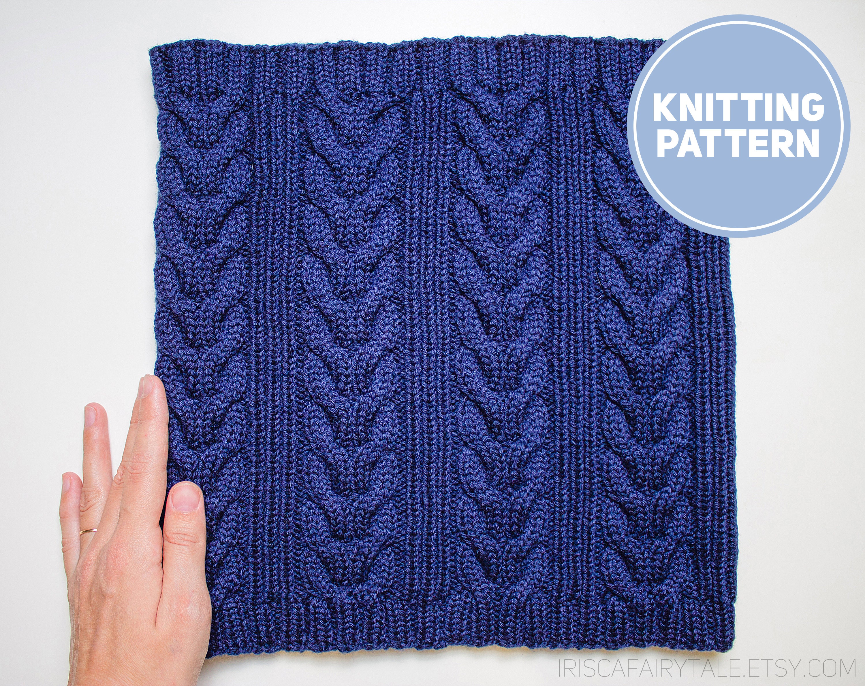 Neck Warmer Knitting Pattern Easy Cable Knit Scarf Pattern Etsy