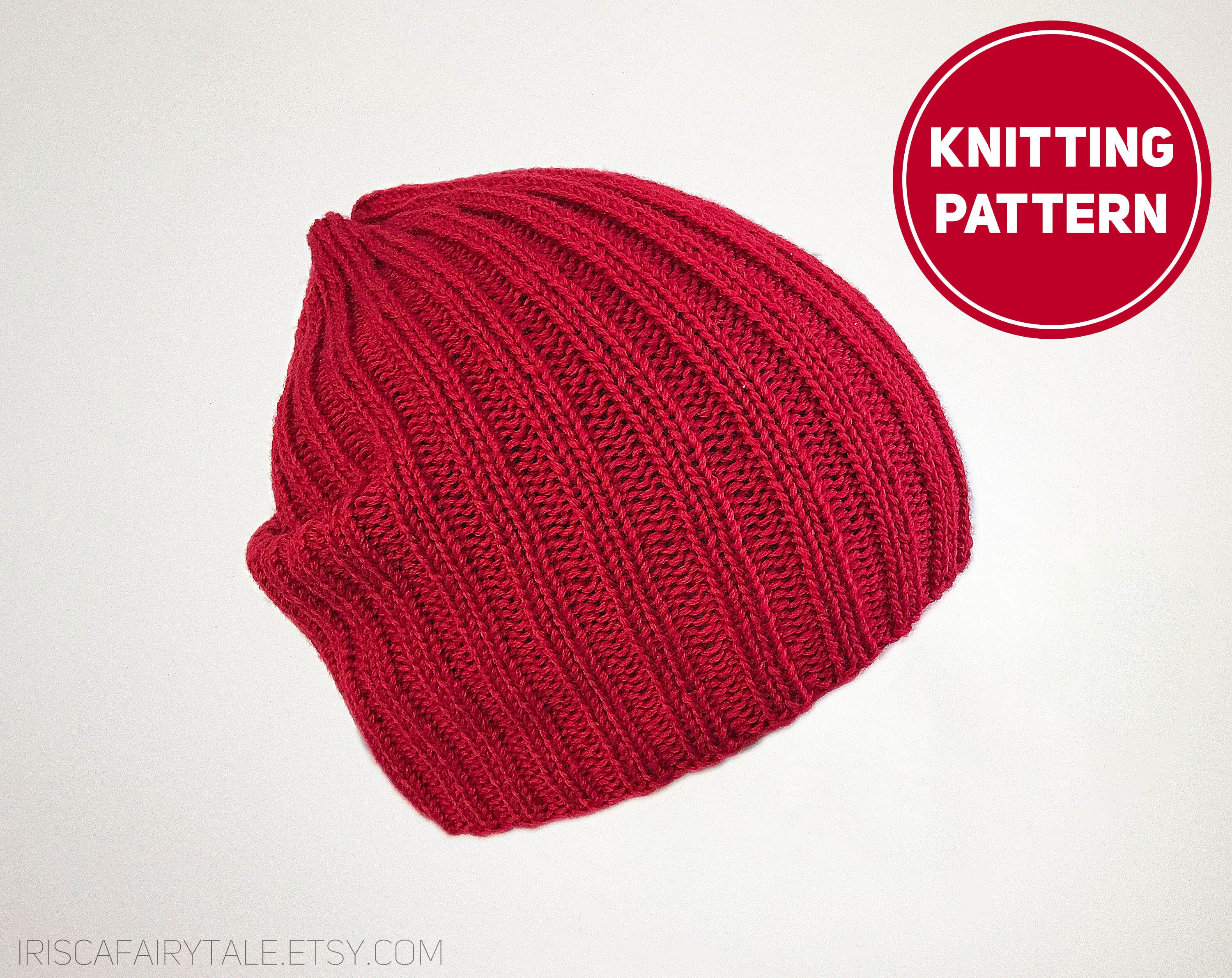 Free Ribbed Beanie Knitting Pattern // Easy Knitted Ski Hat Etsy