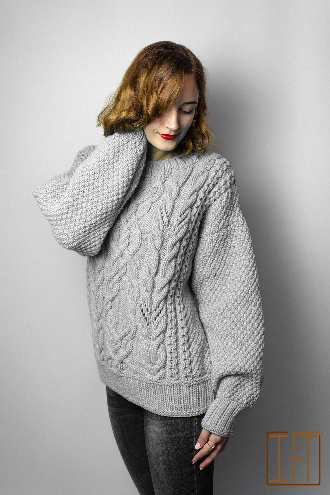 Cable Sweater Knitting Pattern // Oversized // Intermediate Etsy