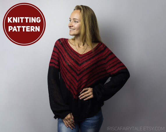 Mohair Striped Sweater Knit Pattern // Seamless // Easy Adult | Etsy