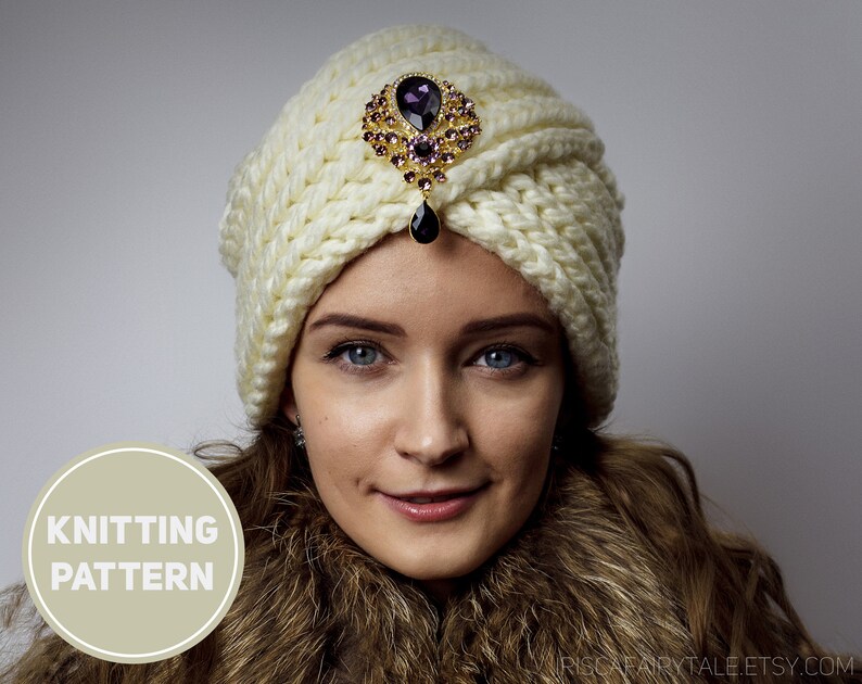 Turban Hat Knitting Pattern // East Style // Easy Chunky Etsy