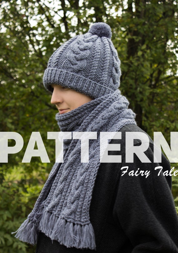 Men S Cable Beanie Scarf Knitting Pattern Row By Row Knitted Set Of Cabled Hat And Scarf Pdf Tutorial Chunky Headwear For Men Pattern Men S Cable Beanie Scarf Knitting Pattern Row By Row Knitted Set Of Cabled Hat And Scarf Pdf Tutorial Chunky Headwear For Men Pattern