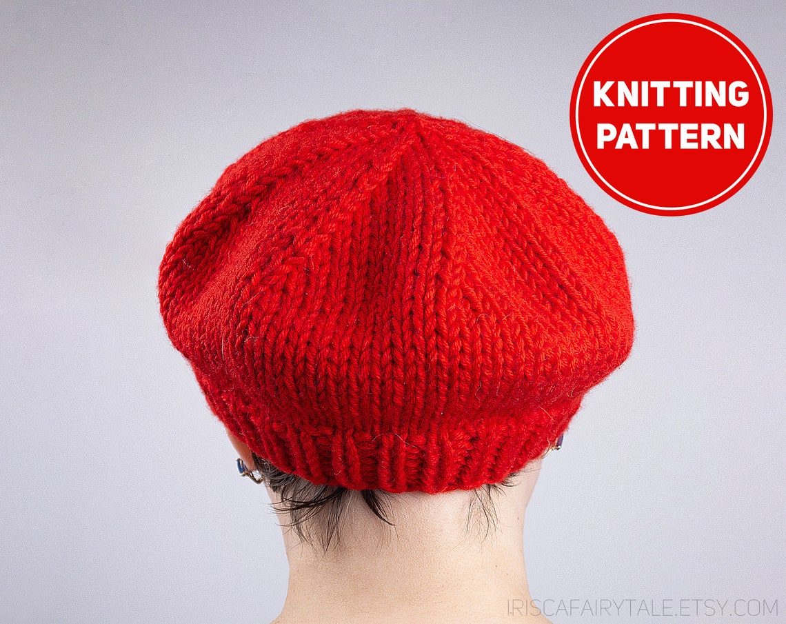 Classic Beret Hat Knitting Pattern // Easy Knitted Basic Beret Etsy