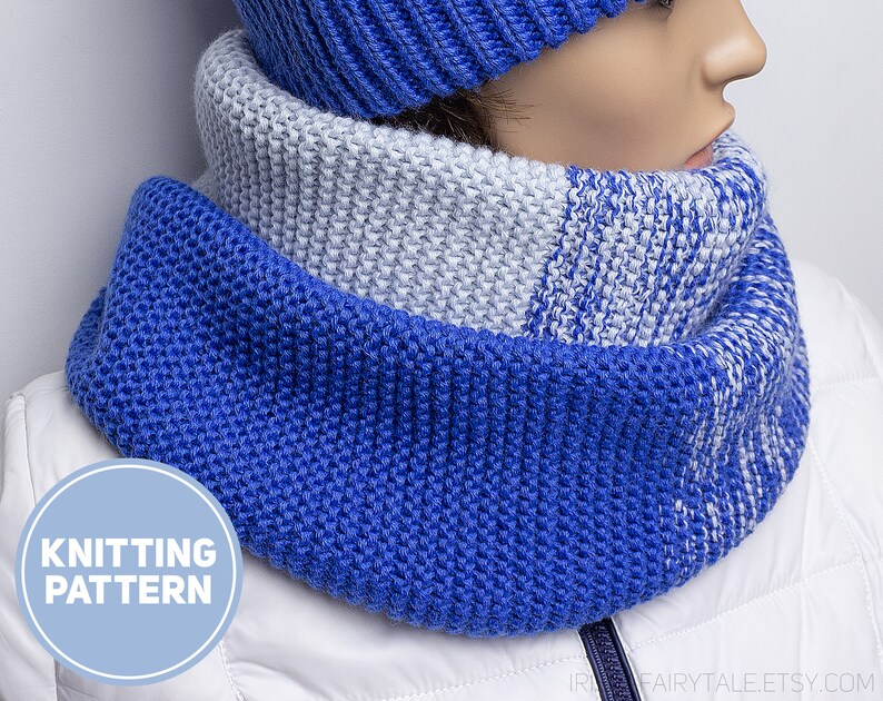 Neck Warmer Knitting Pattern // Easy Knitted Snood Pattern // Etsy