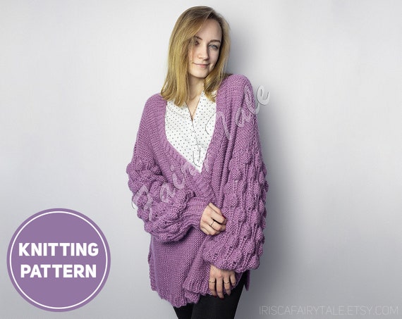 bobble sleeve cardigan
