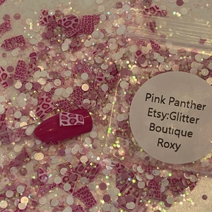 Pink Panther Specialty Glitter, Chunky Glitter, Cosmetic, Gel Nail Glitter, Nail Art, Resin Molds, Acrylic Nails, Cosmetic,Craft Glitter