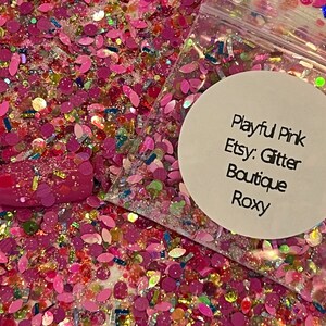 Playful Pink Specialty Glitter, Chunky Glitter, Cosmetic, Gel Nail Glitter, Nail Art, Resin Molds, Acrylic Nails, Cosmetic,Craft Glitter