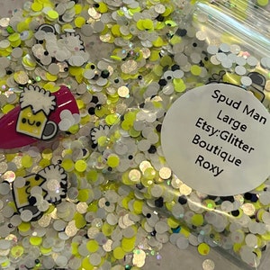 Spud Man Large Specialty Glitter chunky glitter, chunky, gel nail glitter, nail art, resin molds, keychains, Solvent Resistant,craft glitter
