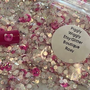 Piggly Wiggly Specialty Glitter chunky glitter, chunky , gel nail glitter, nail art, resin molds, keychains, Solvent Resistant,craft glitter