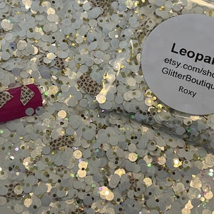 Leopard Glitter, chunky glitter, chunky mix, gel nail glitter, nail art, resin molds, keychains, Solvent Resistant, craft glitter