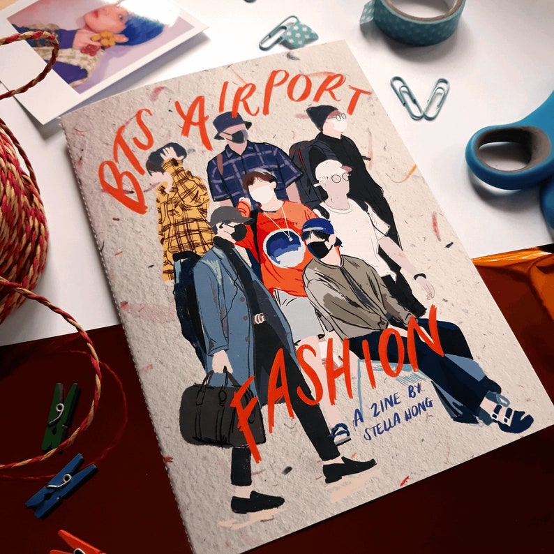 BTS Airport Fashion an Illustrated Outfit Zine Etsy
