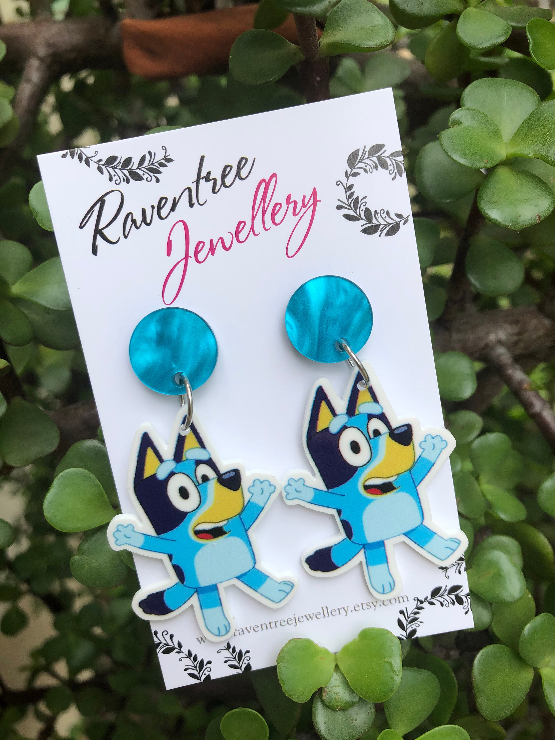 Bluey earrings. Bluey jewellery. Dog earrings. Bluey. Etsy