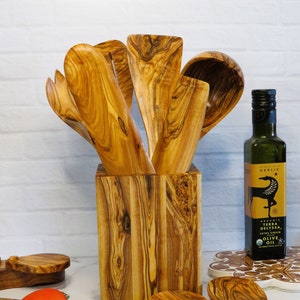 Olive wood Iron Chef Ultimate 11-piece utensils set, free shipping, US seller, best cook gift.