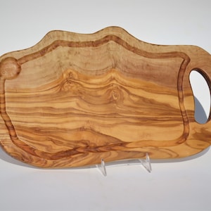 Large cutting board olive wood out of one solid piece, rectangular