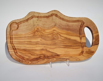 Olive wood 19" cutting board with juice groove and handle, Free shipping, US Seller