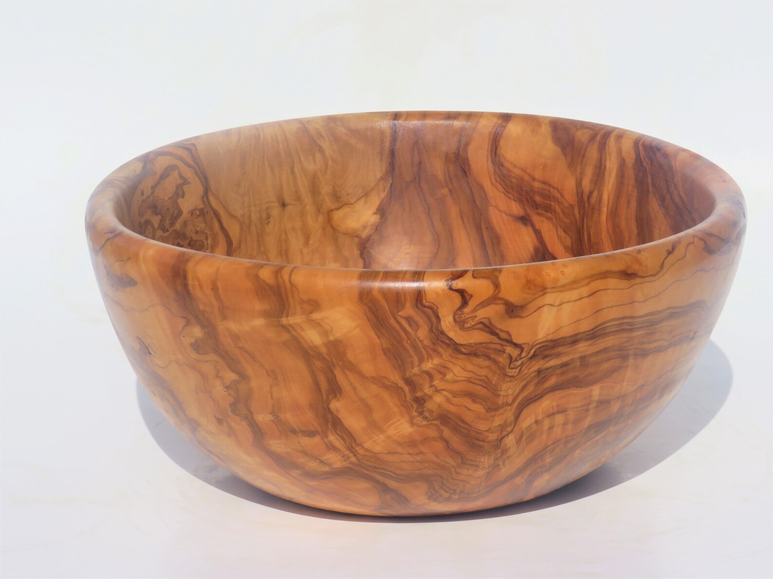 11.5 Large exotic olive wood salad bowl with Unique fish | Etsy