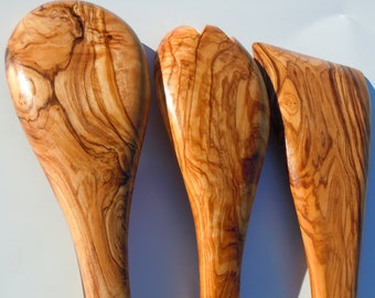Olive wood utensils set,spoon,spatula,spork,free shipping,amazing value and finish,US seller