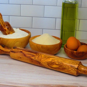 As seen on &quot;Bake from scratch&quot; holiday edition Olive wood Rolling pin, Free shipping, US seller