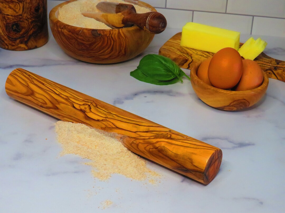 Olive Wood Baker Rolling Pin Straight Dowel Rolling Pin Best Etsy