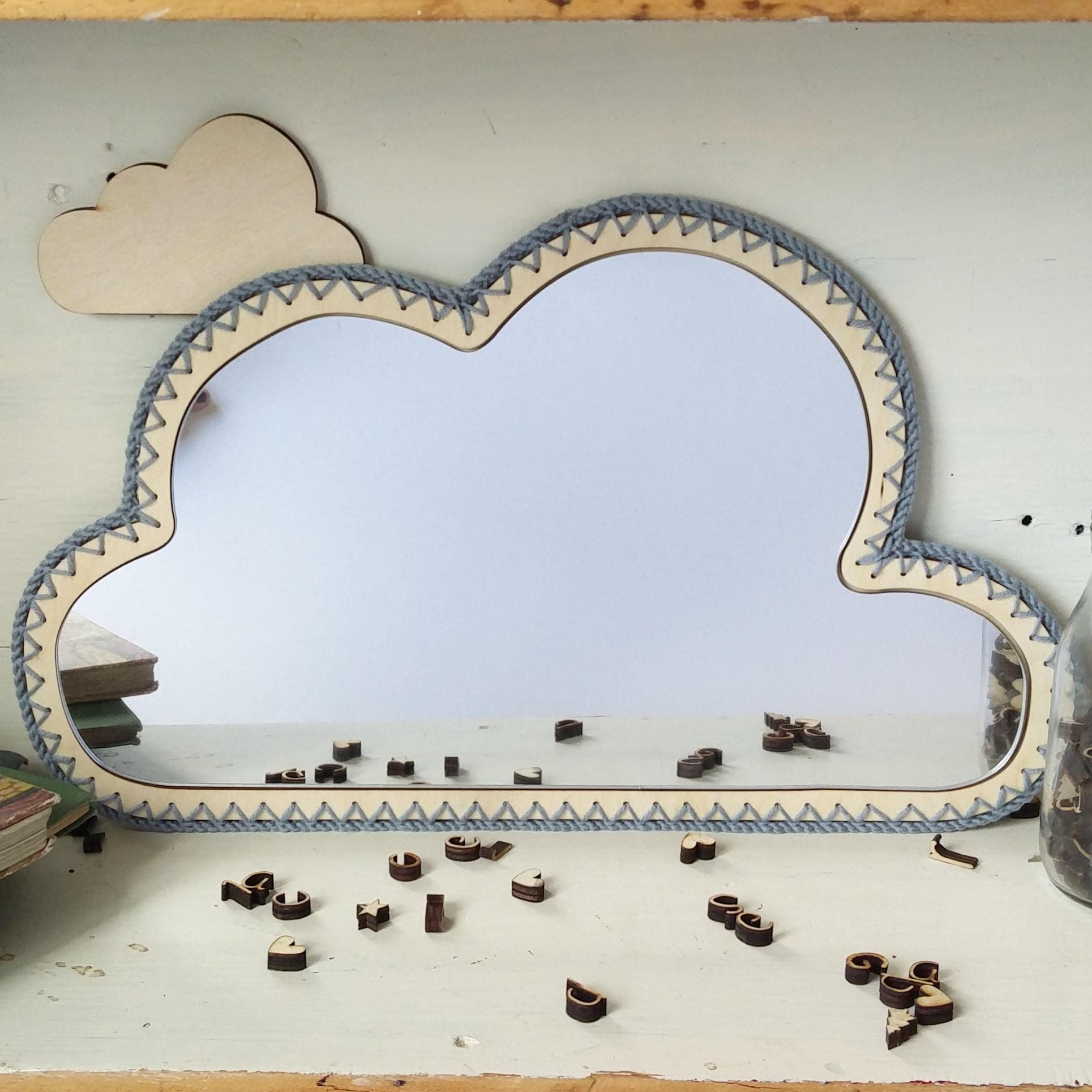 Cloud Wall Mirror Fun Shaped Mirror Playful Room Decor Etsy