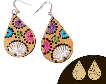 Laser Cut Embroidery Earring SVG File: PDF Instructions Included
