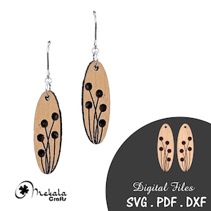 Floral Dangle Earrings Laser Cut File (SVG DXF PDF)